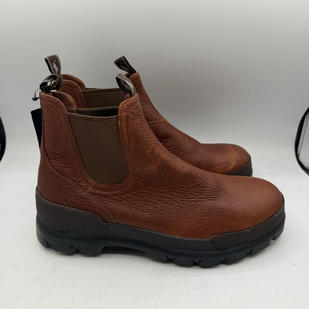 Polo Ralph Lauren Oslo Chelsea Boots Mens Sz 10.5 D Brown Leather Distressed NWT